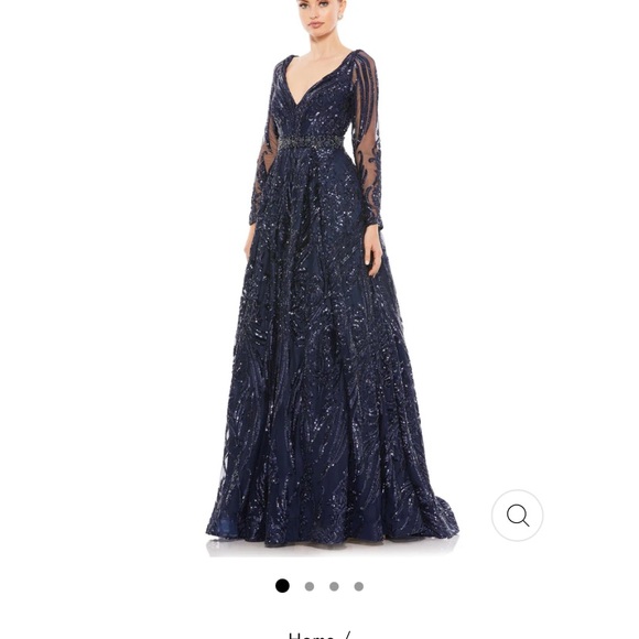 Mac Duggal Blue Formal Gown Dress 4 Small Floor length WORN ONCE Mother of bride - Picture 3 of 16